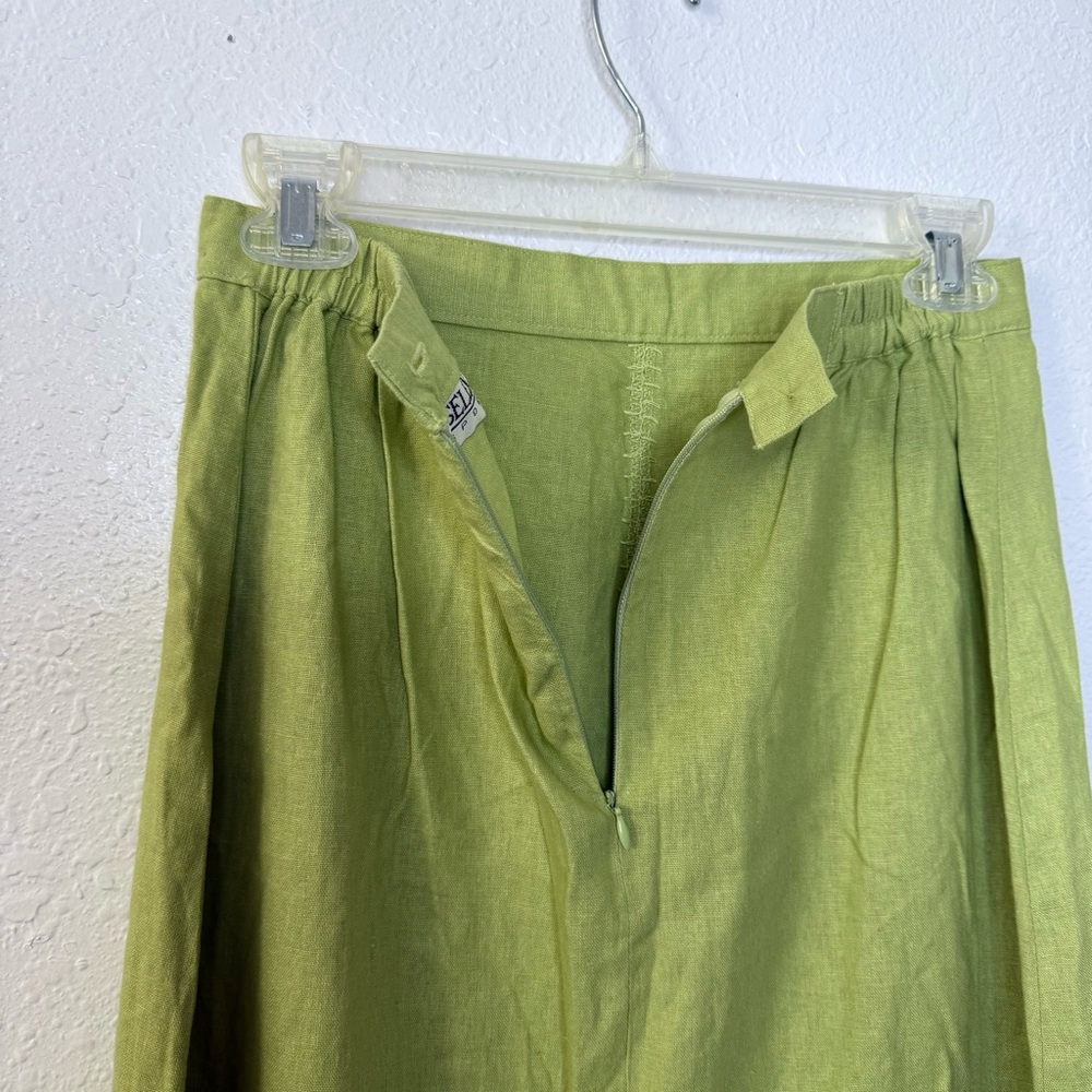 Selene Sport Vintage Linen Blend Fringe Lace Trim Boho Western Skirt Small - Picture 6 of 7